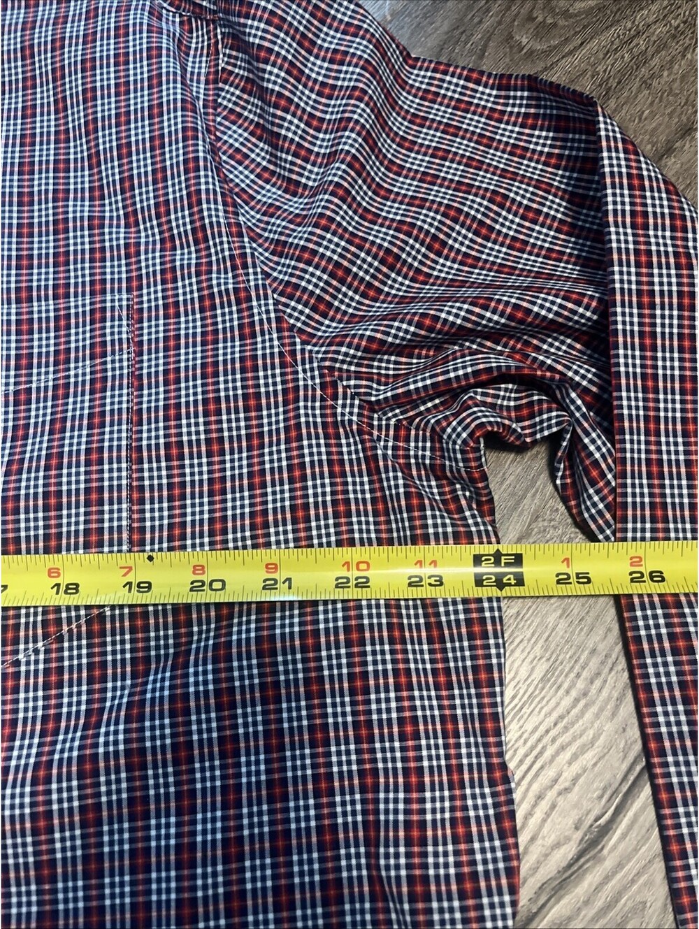 Nautica Mens XL Red/Blue/White Plaid Front Pocket Long Sleeve Button Up Shirt - Picture 7 of 8